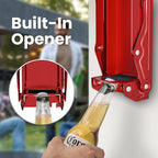 Kotto Can Crusher - Wall Mounted Can Crushers for Recycling - with Auto-Drop System -Built-in Bottle Opener-Crushes 8-16oz Cans-Includes Kitchen Storage Bag-Heavy Duty Can Crusher for Home Use-Red