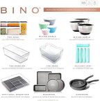 BINO | Stackable Storage Bins, Small - 4 Pack | The Stacker Collection | Clear Plastic Storage Bins | Organization and Storage Containers for Pantry & Fridge | Multi-Use Organizer Bins | BPA-Free