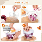 Manual Food Processor Vegetable Chopper (White, 650ML)