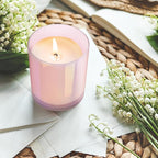 Thick Candle Jars for Making Candles 16 Pcs, 7 OZ Empty Jars with Wood Lids for Candle Making, Sample Container, Glitter Pink
