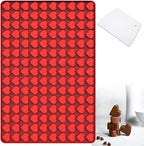 Mini Heart Silicone Mold, 150 Cavities Heart Shape Chocolate Molds for Homemade Candy/Fondant/Gummy/Jelly, Food Grade Hearts Mold for Fruit Snack/Pet Treats/Snacks Biscuits (with a Scraper)