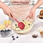 Heat Resistant Silicone Spoon Spatula: U-Taste 600ºF High Heat Flexible 11.38in Silicon Mixing Stirring Cooking Scraping Baking Bowl Scraper Seamless Spreader for Nonstick Cookware (Red)