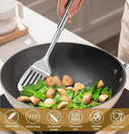 Stainless Steel Kitchen Utensils Set, 10 PCS Stainless Steel Utensils Set for Cooking, Heat Resistant Spatula Cooking Utensils Set with Turners, Serving Spoon, Ladle, Skimmer, Pasta Fork