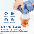 mossime Large Ice Cube Molds: 3pack Square Whiskey Silicone Ice Cube Trays With Lid - Old Fashioned Cocktail Big Ice Cube Tray- 2inch Easy Release Freezer Maker for Baby Food Soup & Juice