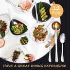 Silverware Set,SANTUO Stainless Steel Knives Spoon Forks Set for Home, Kitchen and Restaurant, Mirror Polished& Dishwasher Safe (24pcs-Dinner knives set)