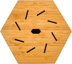 360KB MAX ™ - magnetic rotating knife block - w/top slots, capaciy for 20+ knives - largest in the 360 Knife Block ® family. (Honey Bamboo)