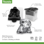 Tovolo Ice Cubes Mold Pack of 2 Large Craft Ice Molds for Whiskey Bourbon Cocktails, Easy Fill No Leak Silicone Ice Molds Gift for Him Stackable Dishwasher Safe BPA Free Heart Ice