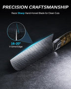 KYOKU 7" Santoku Knife with Non-Stick Koi Scale Pattern, Japanese VG10 Stainless Steel Chef Knife with Sheath & Gift Box, Shogun Koi Series Full Tang Professional Kitchen Knife with Camphorwood Handle