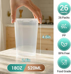 Food Storage Containers, 26 Pack 18 oz Freezer Storage Containers with Lids, Leakproof, BPA Free, Microwave & Dishwasher Safe Takeout Container - Ideal for Soup and More