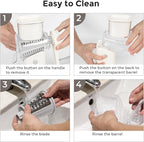 X Home 5-in-1 Rotary Cheese Grater for Kitchen, Upgraded Hand Crank Shredder with Stronger Suction Base & Multifunctional Drum Blades, for Cheese, Vegetables and Nuts, Easy to Use and Clean, White
