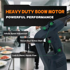 Commercial Immersion Blender, 500W Heavy Huty Hand Blender With 16 Inch Removable Shaft, 6,000-20,000 RPM Variable Speed, Industrial Hand Mixer For Pro Restaurant Kitchen.