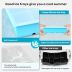 8 Grids Large Ice Cube Trays - Silicone Ice Cube Tray with Lid, Silicone Large Ice Cube Trays Easy Release, Silicone Ice Cube Molds Big Square Ice Maker Tray BPA Free for Cocktail, Whiskey, Coffee