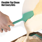 3-Piece Silicone Spatula Scrapers: Doosu 600°F Heat Resistant Food Grade Kitchen BPA Free Rubber Baking Cooking Tool Nonstick Utensil Set for Mixing, Scraping, Folding, Stirring, Serving (Aqua Sky)