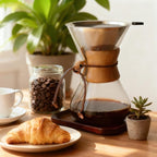Pour Over Coffee Maker with Filter Subjectthree 34oz Glass Coffee Carafe Dripper Pourover Set (10 Cup/34 oz)