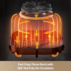 Mova FD10Pro Air Fryer, 6.3QT Large Digital Airfryer with Visible Window, 11 Preset Cooking Modes, Dual Heating System 122-450°F Precise Heat for Even Results, Non-Stick Baskets