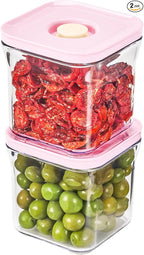 VAKUEN Premium Airtight Food Storage Containers ROSE 0.53qt(0.5L) x2pcs, Patented Double Silicone Lining, 100% Leak Proof, BPA-FREE