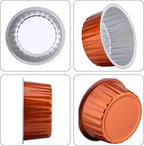 EUSOAR Disposable Ramekins with Lids, 5oz 100pcs Muffin Liners Cups with Lids, Creme Brulee Foil Ramekins, Aluminum Foil Cupcake Baking Cups, for Party Favor Birthday 5 Colors Mixed