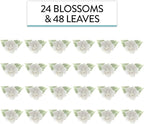 Global Sugar Art Blossoms and Leaves Edible Sugar Cake & Cupcake Flowers, White, Small Unwired, 24 Count with Leaves by Chef Alan Tetreault