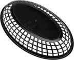 40 Pack 8.9x5.7x1.6 Inch Black Plastic Fast Food Baskets, Restaurant Serving Baskets, Oval Fast Food Serving Tray for Picnic, Deli Serving, Chicken, Burgers and Fries