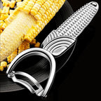Maxjoy Corn Peeler & Cob Stripper Tool - Stainless Steel Kernel Remover for Corn on the Cob