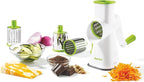Starfrit Rotary Drum Grater - 4 Interchangeable Stainless Steel Drums - Slicing, Coarse and Fine Grating, Ice Shaving - Great for Vegetables, Cheese, Nuts, Chocolate