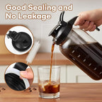 64oz Mason Jar Cold Brew Coffee Pitcher with Stainless Steel Filter & Pour Spout Lid – Airtight Glass Iced Coffee Maker for Tea, Lemonade, Juice – Easy Clean & BPA-Free (1.9L)