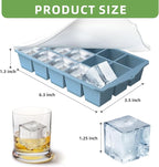 FANYITY Silicone Ice Cube Trays 2-Pack with Locks lids,Easy Release Ice Molds for Freezer,Perfect for Cocktails, Whiskey, Coffee