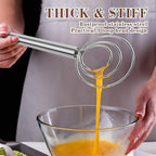 TEEVEA Danish Dough Whisk with Stainless Steel Hook Dutch Style Bread Mixer for Sourdough Baking Tools