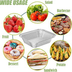 WANBAO 20 PACK 9.8"x7.2" Disposable Tin Foil Pans with Lids 4 LB Aluminum Pans To Go Containers for Cooking, Baking, Catering Party Meal Prep, Take Out, Freeze