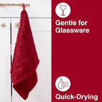 All-Clad Solid Kitchen Towels: Highly Absorbent, Super Soft Long Lasting - 100% Cotton, 17"x30" Tea Towels for Cleaning & Drying Dishes, Pans, Glassware, or Countertops, (2-Pack), Chili