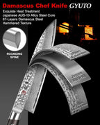 Japanese Chef Knife Kitchen Knife with 67 Layers Damascus Steel AUS-10 Core, Professional Damascus Knife with Full-Tang Ebony Wood Handle and Premium Gift Box(8.27 Inch Gyuto Chef Knife)