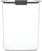 Rubbermaid Brilliance 16-Cup Airtight Food Storage Container with Lid Clear/Grey - optimal for pantry organization flour sugar and food storage