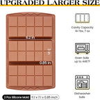 2 Pcs Dubai Chocolate Bar Mold Deep Stuffed Silicone Molds for Filling Knafeh Pistachio Chocolate Bar Large Thick Candy Bar Molds Break Apart (10 Snap）