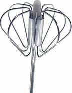 Stainless Steel Push Whisk - Easy to Use Manual Hand Mixer & Plunger Whisk - Make Froth, Foam & Whipped Cream - Semi Auto Egg Beater Plastic Tip Won’t Scratch Pans (2 Pack 10in & 12in) STEEL