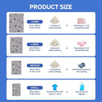 8 Pack Tear-Proof Jumbo Vacuum Storage Bags with Pump, Oxford Fabric Reusable Space Saver Extra Large Vacuum Seal Bags for Clothing, Bedding, Travel Luggage, Blankets and Comforters