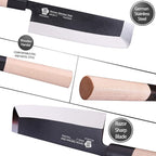 WILDMOK Set of 4 GYUTO Sushi Chef Knives-Yanagiba-Deba-Nakiri-Utility Kitchen Knife, Fish Slicing Filleting Knife Sets with German Steel Blade & Traditional Wooden Handle
