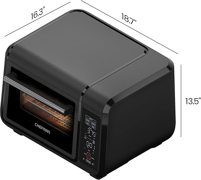 Chefman Air Fryer Toaster Oven Combo, 15 Qt. Countertop Oven for Quick & Healthy Meals, Bake, Broil, Air Fry, Toast, and Bagel Functions, 450°F Max Temp, 4 Slice Toaster Oven Air Fryer Combo