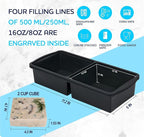 Silicone Freezer Trays with Lid,2-cup Soup Freezer Container large Ice Cube Molds with Reinforced Steel Ring Top for freezing Soup Sauce Broth Leftovers oven Dishwasher -Safe (black)