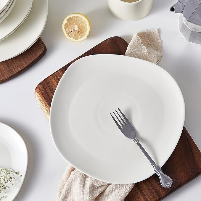 Stone Lain Delilah Dinner Plate 6-Piece Dish Set, Porcelain, Cream