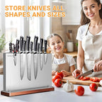 Home Kitchen Magnetic Knife Holder Without Knive Display Stand Magnetic Knife Block Rack Magnetic Stand with Strong Enhanced Magnet Multifunctional Storage Stainless Steel Knife Magnetic Strip