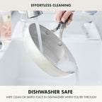 GreenPan Nova 8” & 10” 2 Piece Frying Pan Skillet Set, Oprah’s Favorite Things 2024, Induction Suitable PFAS-Free Nontoxic Ceramic Nonstick, Dishwasher & Oven Safe, Quick Even Heating, Cream White