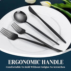 NOCCUR 40-Piece Stainless Steel Black Silverware Set for 8 - Black Utensils Set Include Knives Spoons and Forks for Home/Party/New Year