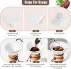 200 Count Cone Coffee Filters #4, White 04 Coffee Filters 8-12 Cup, Disposable Natural Paper Filters, No.4 Cone Filters For Ninja, Pour Over and Drip Coffee Maker