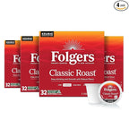 Folgers Classic Roast Medium Roast Coffee, 128 Keurig K-Cup Pods
