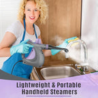 Pressurized Handheld Multi-Surface Natural Steam Cleaner with 12 pcs Accessories, Multi-Purpose Steamer for Home Use, Steamer for Cleaning Floor, Upholstery, Grout and Car (Purple)