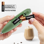 Zulay Kitchen Patented Tornado Triple Whisk Milk Frother with 4 Duracell Batteries – Handheld Foam Maker for Coffee, Lattes, Matcha & Hot Chocolate – Rich, Creamy Froth in Seconds