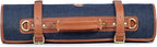 Leather Knife Roll Storage Bag, Elastic and Expandable 10 Pockets, Adjustable/Detachable Shoulder Strap, Travel-Friendly Chef Knife Case (Currant, Canvas)