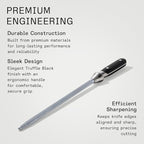 Made In Cookware - 17" Honing Steel - Tungsten Steel - Truffle Black POM Handle