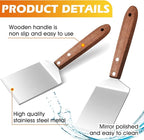 BBTO 20 Pcs Small Spatula Pizza Spatula Bulk Brownie Cookie Pie Server Pie Cake Stainless Baking Triangular Cutter Spade Wood Handle Shovel for Desserts Pizza Cake Biscuit(Brown)