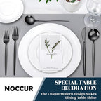 NOCCUR 40-Piece Stainless Steel Black Silverware Set for 8 - Black Utensils Set Include Knives Spoons and Forks for Home/Party/New Year